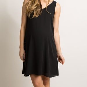 Black Chiffon Maternity Dress